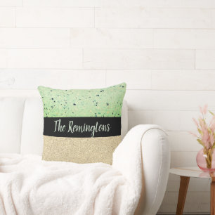 Familienaam Terrazzo Glitterende Worp Kussen