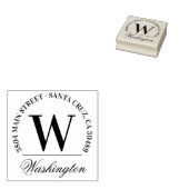 familienaam | Teruggaveadres van aangepast monogra Rubberstempel (Gestempeld)