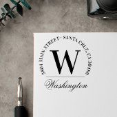 familienaam | Teruggaveadres van aangepast monogra Rubberstempel