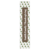 Familienaam Thanksgiving Herfst Maple Leaf Pattern Korte Tafelloper (Voorkant)