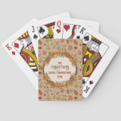 Familienaam Thanksgiving Herfstbladeren Pokerkaarten (Achterkant)