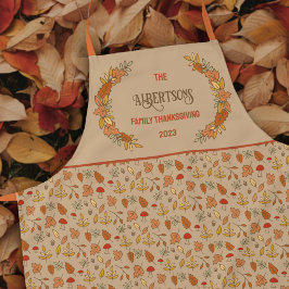 Familienaam Thanksgiving Herfstbladeren Schort