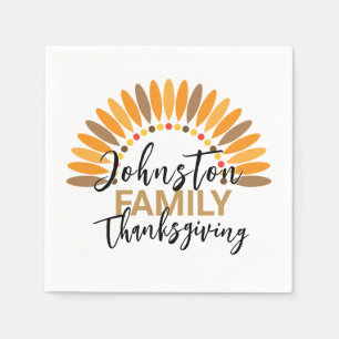 Familienaam toevoegen aan papieren Thanksgiving Servet