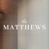 Familienaam | Transparante ingang van deur Raamsticker