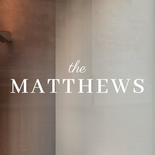 Familienaam | Transparante ingang van deur Raamsticker