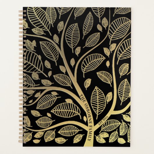 Familienaam Tree Gold Genealogie Planner (Voorkant)