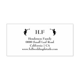 Familienaam trompet trompettist silhouet bruiloft  zelfinktende stempel