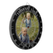 Familienaam Twee Fotospellen Zaal Dartbord (Voorkant Links)