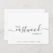 Familienaam Typografie Notitiekaartje (Voorkant / Achterkant)