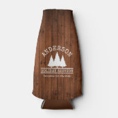 Familienaam Vakantie Reünie Rustieke Houten Pijnen Flesjeskoeler (Voorkant)
