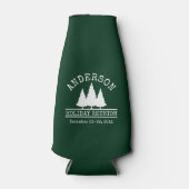 Familienaam Vakantie Reunion Pijnbomen Groen Flesjeskoeler (Voorkant)