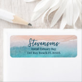 Familienaam Vakantie Strandhuis Eenvoudig script Etiket (Insitu)