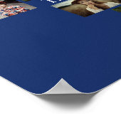 Familienaam van de Foto Collage in Hart 20 Blauw P Poster (Hoek)