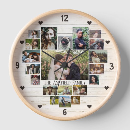 Familienaam van de Foto Collage in Hart 20 PICS Lt (Voorkant)