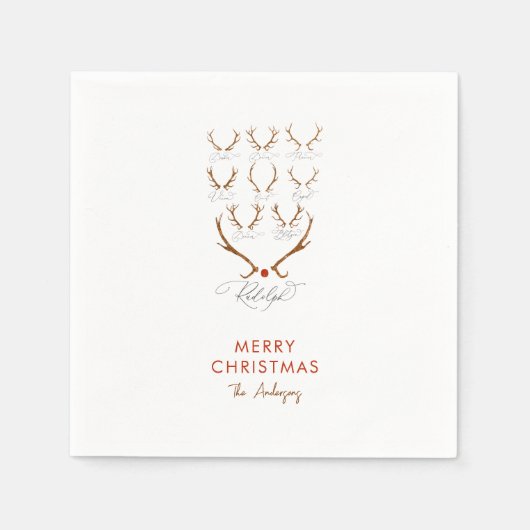 Familienaam van de Kerstman met de naam Kerstmis Servet (Voorkant)