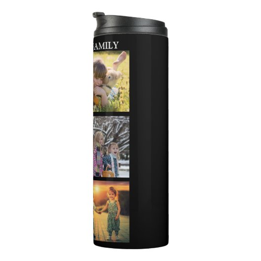Familienaam van de moderne zwarte familiefoto coll thermosbeker (Geroteerd rechts)