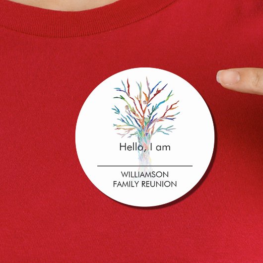 Familienaam van gezinshereniging ronde sticker