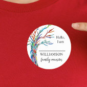 Familienaam van gezinshereniging ronde sticker