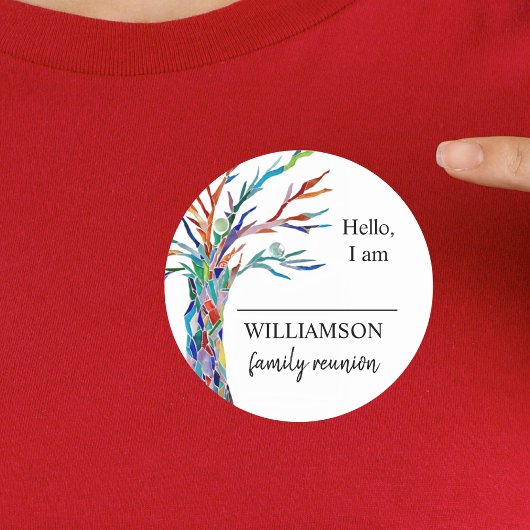 Familienaam van gezinshereniging ronde sticker