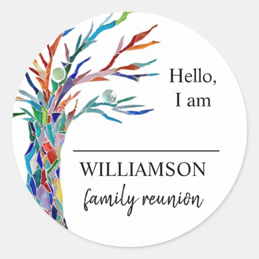 Familienaam van gezinshereniging ronde sticker (Voorkant)