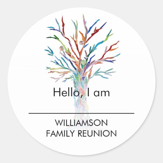 Familienaam van gezinshereniging ronde sticker (Voorkant)