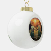 Familienaam van het Liefde-schrift Kerstmis Keramische Bal Ornament (Links)