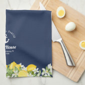 Familienaam van het moderne Lemon Lake House Theedoek (Quarter Fold)