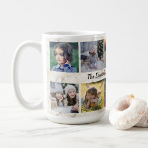 Familienaam van het moderne marmerpatroon foto-col koffiemok