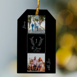 Familienaam van het monogram van het collage monog cadeaulabel