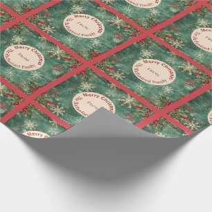 Familienaam van of naar ontvanger Christmas Classi Cadeaupapier