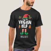Familienaam Vegan elf overeenkomende kerstman T-shirt (Voorkant)
