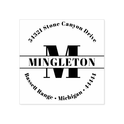 Familienaam Vet Initiaal Rubberstempel (Afrduk)