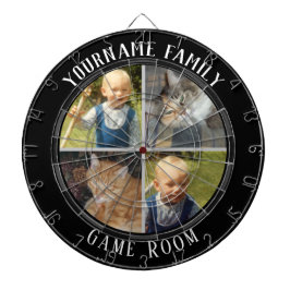 Familienaam Vier Foto Game Room Dartbord