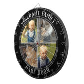 Familienaam Vier Foto Game Room Dartbord (Voorkant Rechts)