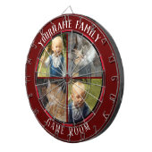 Familienaam Vier Foto Game Room Dartbord (Voorkant Rechts)