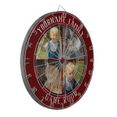 Familienaam Vier Foto Game Room Dartbord (Voorkant Links)