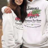 Familienaam Vintage Kerstboom Boerderij Truck Hoodie