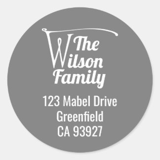 Familienaam W Ronde Sticker