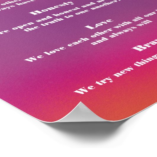 Familienaam Waarden Poster en bewerkbaar (Hoek)