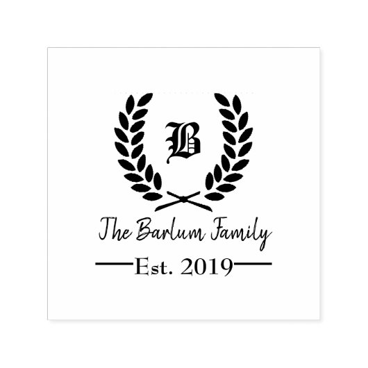 Familienaam Wall Decal Zelfinktende Stempel (Design)