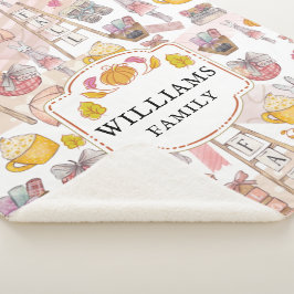 Familienaam Waterverf Herfst Sherpa Deken