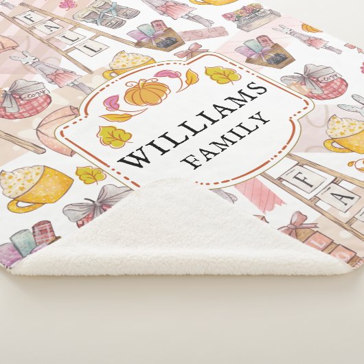 Familienaam Waterverf Herfst Sherpa Deken (3/4)