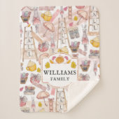 Familienaam Waterverf Herfst Sherpa Deken (Voorkant)