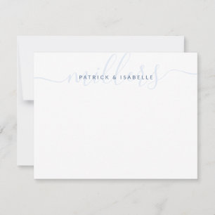 Familienaam Weddenschap Monogram Notitiekaartje