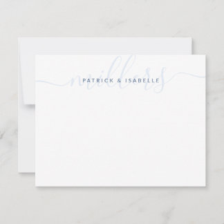 Familienaam Weddenschap Monogram Notitiekaartje