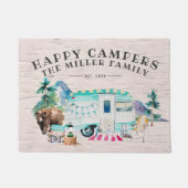 Familienaam Welkomstbord | Happy Campers Deurmat (Voorkant)