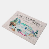 Familienaam Welkomstbord | Happy Campers Deurmat (Schuin)