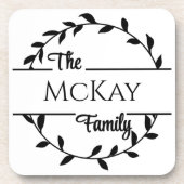 Familienaam Whimsical Wreath Drank Onderzetter (Voorkant)