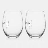 Familienaam Wijnglas Zonder Voet (Links)