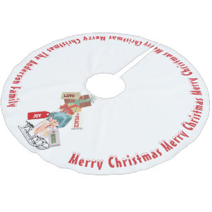 Familienaam Winter Slede Schattig Vintage Kerstmis Kerstboom Rok